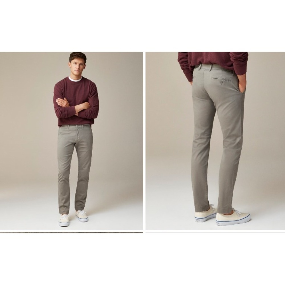 J.Crew‎ 484 Slim Fit Stretch Chino Pants Mens Size 32x30 Grey Cotton Twill